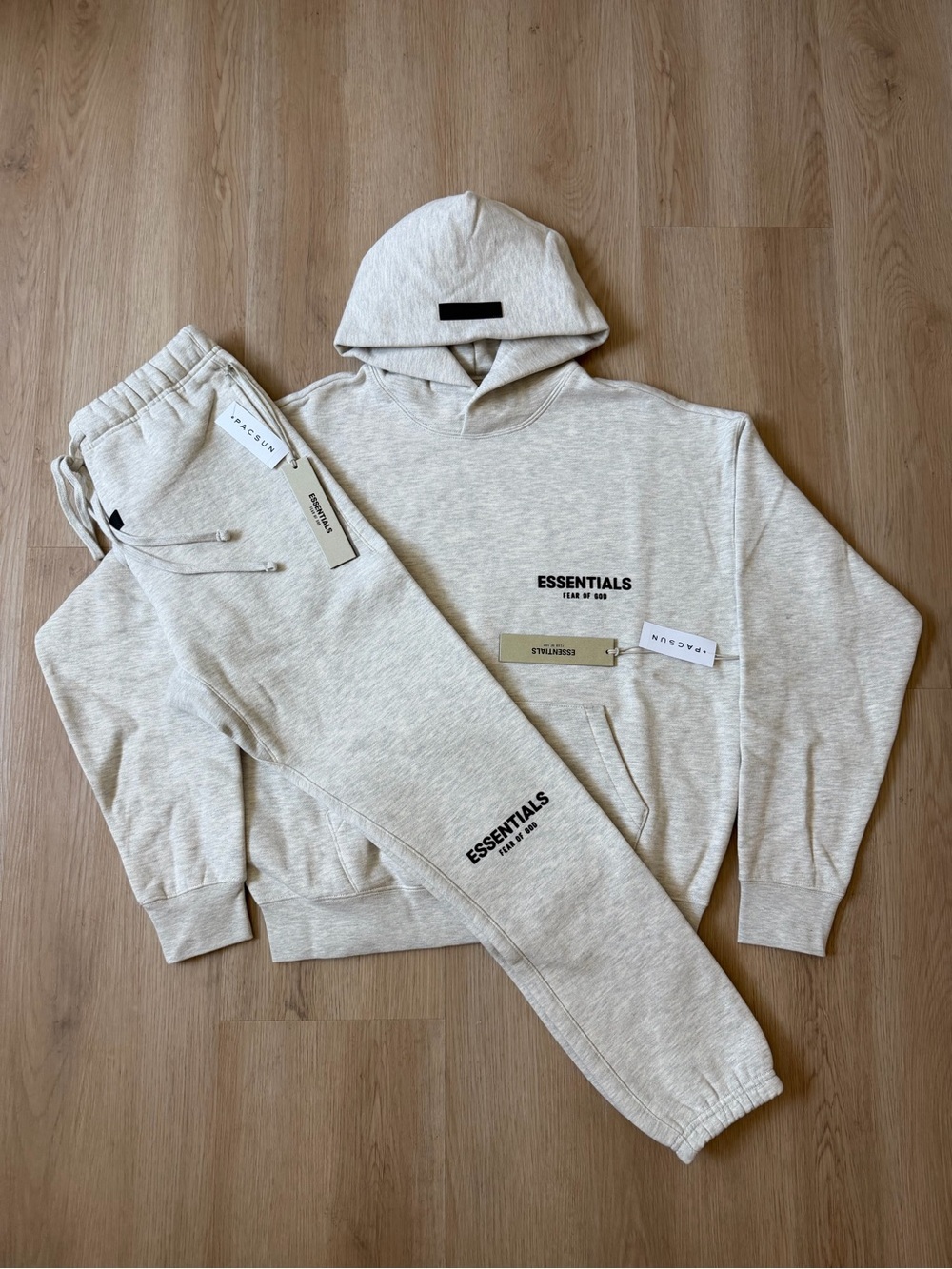 Essentials Cream Men's Hoodie & Joggers Set